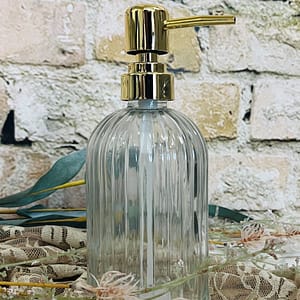 Flesje rechthoek met pomp goud 200ml