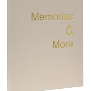 Fotodoos in beige linnen met zwart ringalbum