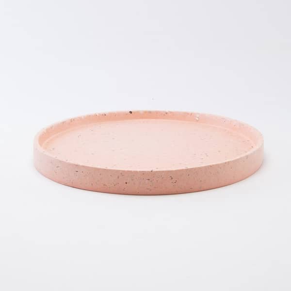 Terrazzo dienblad rond blush