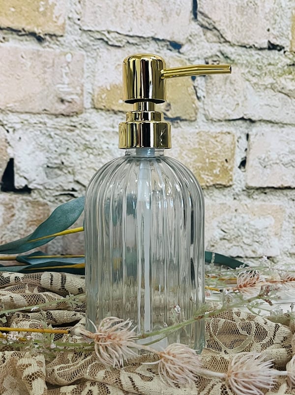 Flesje rechthoek met pomp goud 200ml