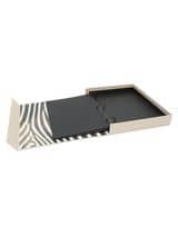 Fotodoos in beige linnen met zwart ringalbum
